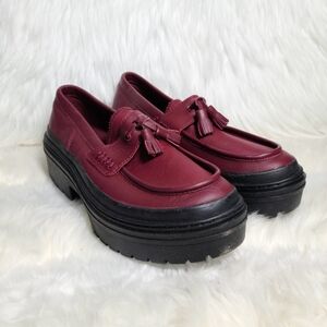 Converse Chuck Taylor All Star Lugged Heel Loafer Platform Burgundy Women 7 NWOB